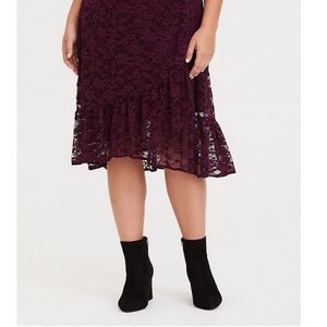 Torrid Lace Burgundy Skirt